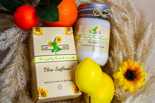 "Clean Sunflower" 12oz coconut-soy wax candle